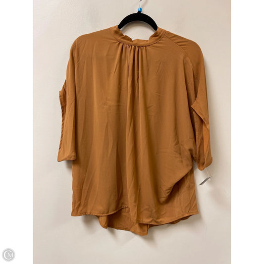 Top Short Sleeve By Angashion In Tan, Size: M