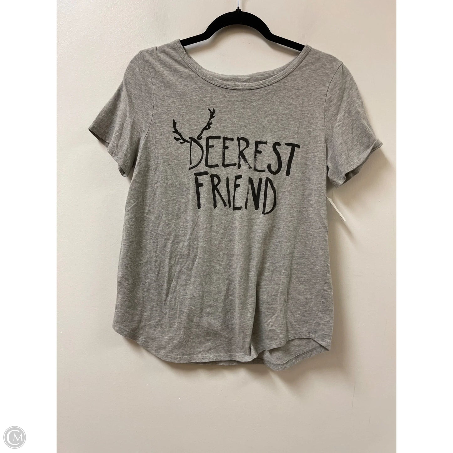 Top Short Sleeve By Loft In Grey, Size: M