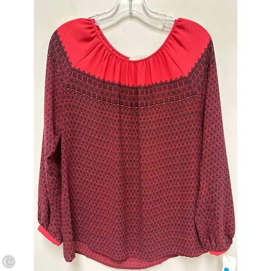 Top Long Sleeve By Loft In Red, Size: M