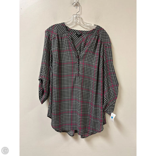 Top Long Sleeve By Torrid In Plaid Pattern, Size: 3x