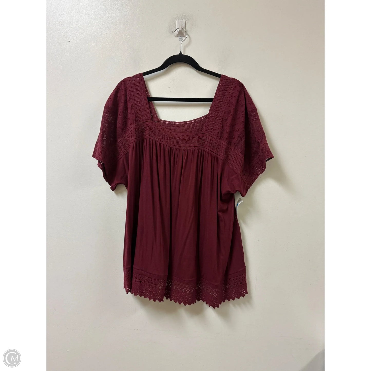 Top Short Sleeve By Lane Bryant In Red, Size: 2x