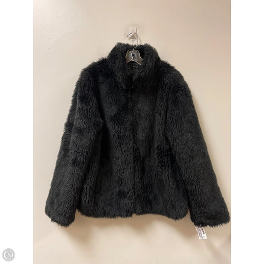 Jacket Faux Fur & Sherpa By Clothes Mentor In Black, Size: Xl