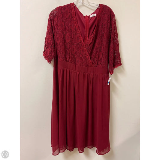 Dress Party Midi By Clothes Mentor In Red, Size: 2x