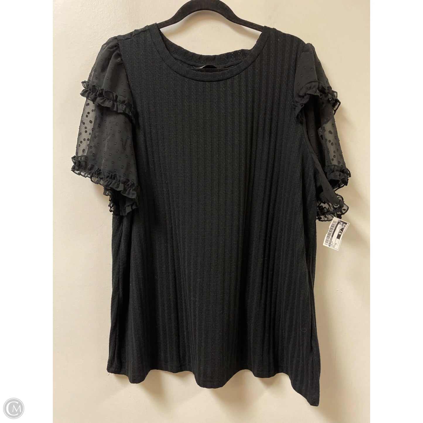 Top Short Sleeve By Bloomchic In Black, Size: 2x