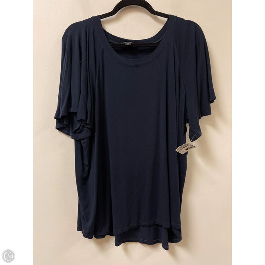 Top Short Sleeve By Karen Kane In Navy, Size: 2x