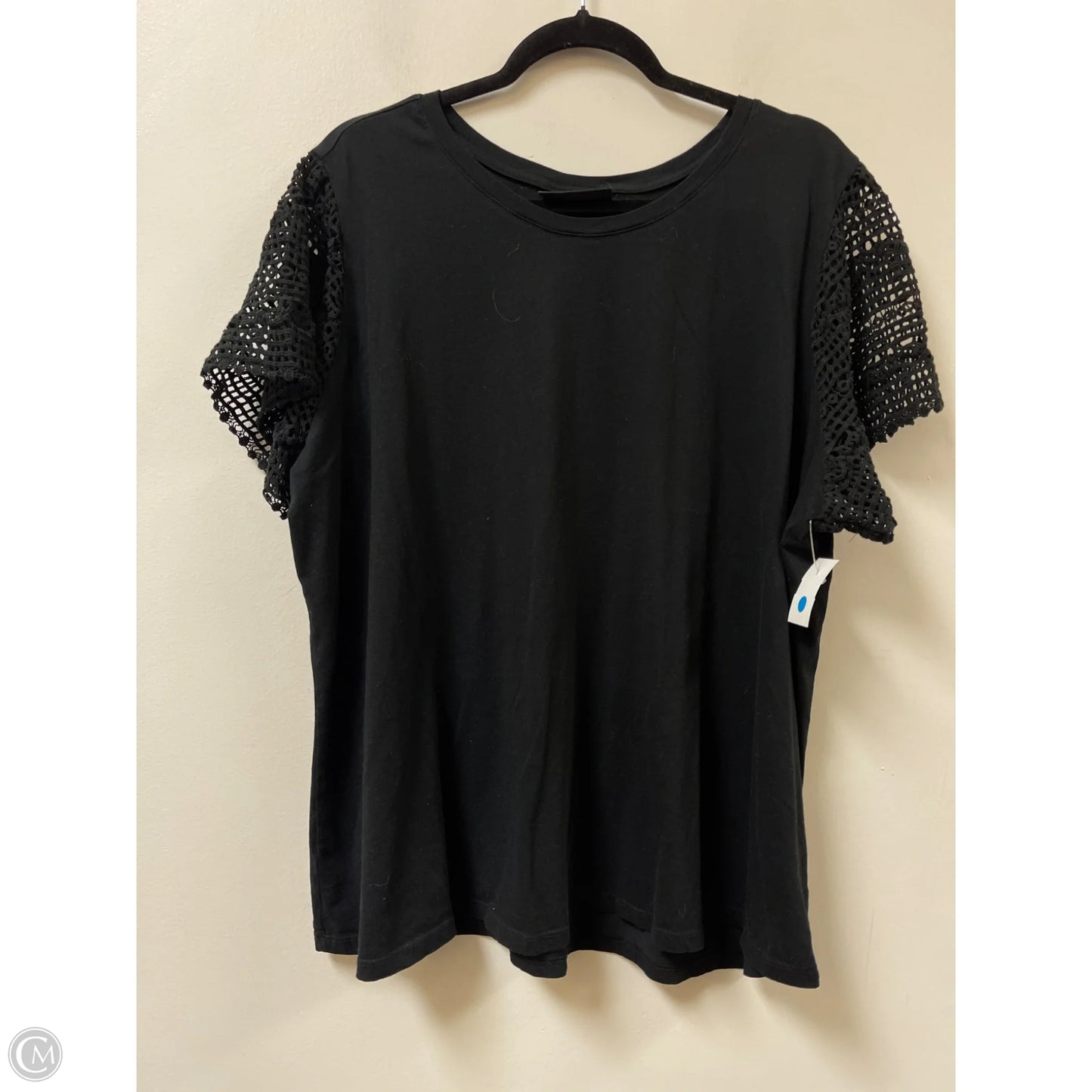 Top Short Sleeve By Lane Bryant In Black, Size: 3x