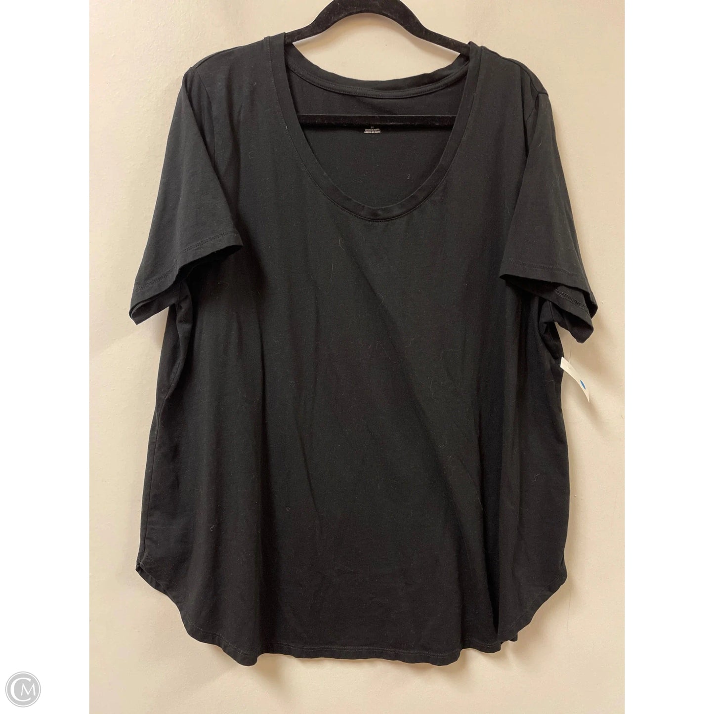 Top Short Sleeve Basic By Ava & Viv In Black, Size: 2x