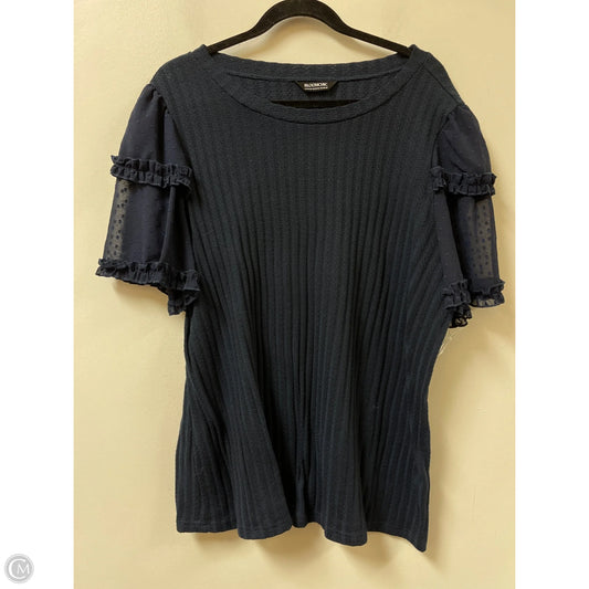 Top Short Sleeve By Bloomchic In Navy, Size: 2x