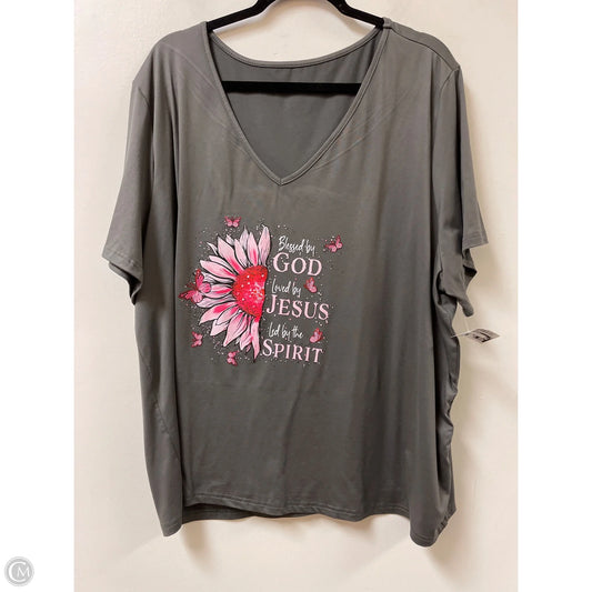Top Short Sleeve By Clothes Mentor In Grey, Size: 4x