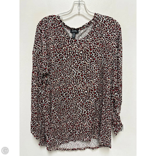 Top Long Sleeve By Jones New York In Animal Print, Size: Xl
