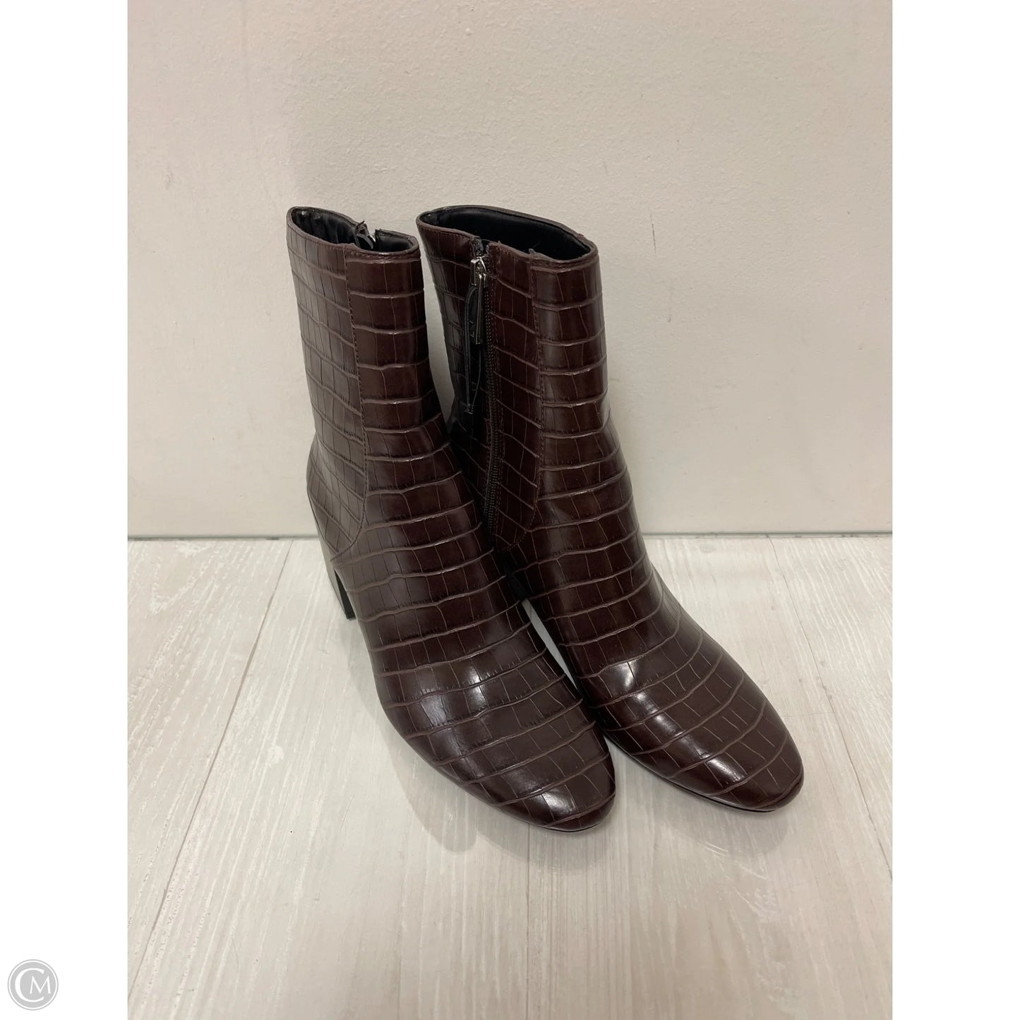 Boots Ankle Heels By Zara In Brown, Size: 10.5