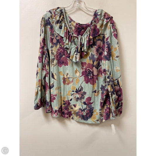 Top Long Sleeve By Ralph Lauren In Floral Print, Size: 3x