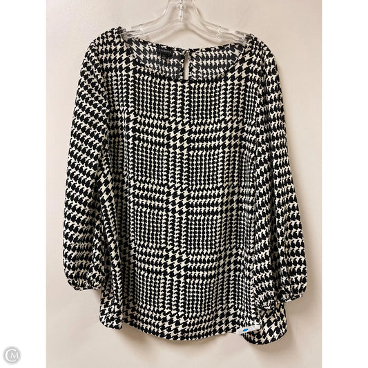 Top Long Sleeve By Talbots In Black & White, Size: L