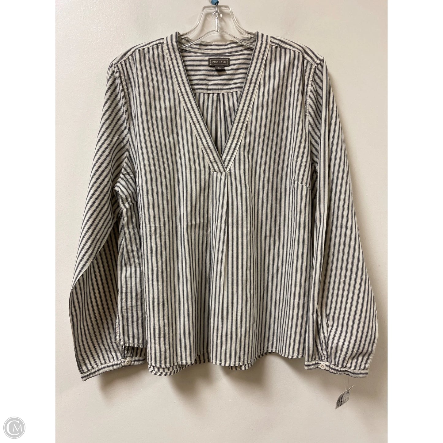 Top Long Sleeve By Point Sur In Striped Pattern, Size: Xl