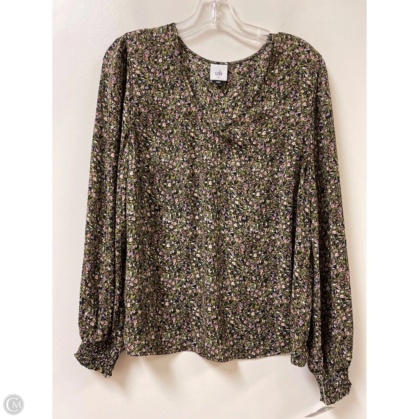 Top Long Sleeve By Cabi In Floral Print, Size: M