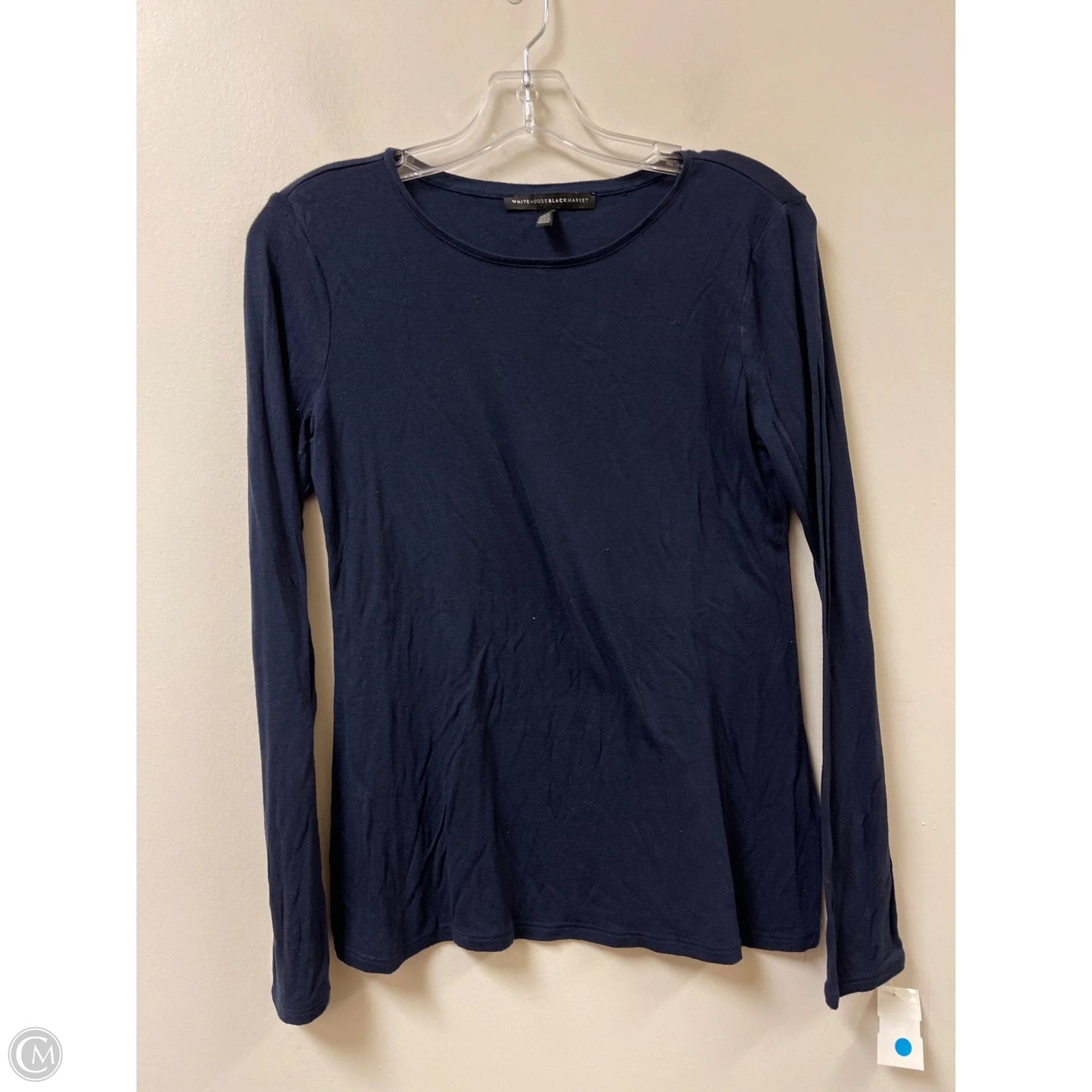 Top Long Sleeve Basic By White House Black Market In Navy, Size: S
