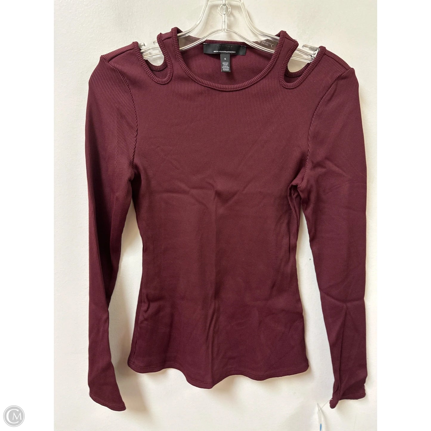 Top Long Sleeve By White House Black Market In Maroon, Size: S
