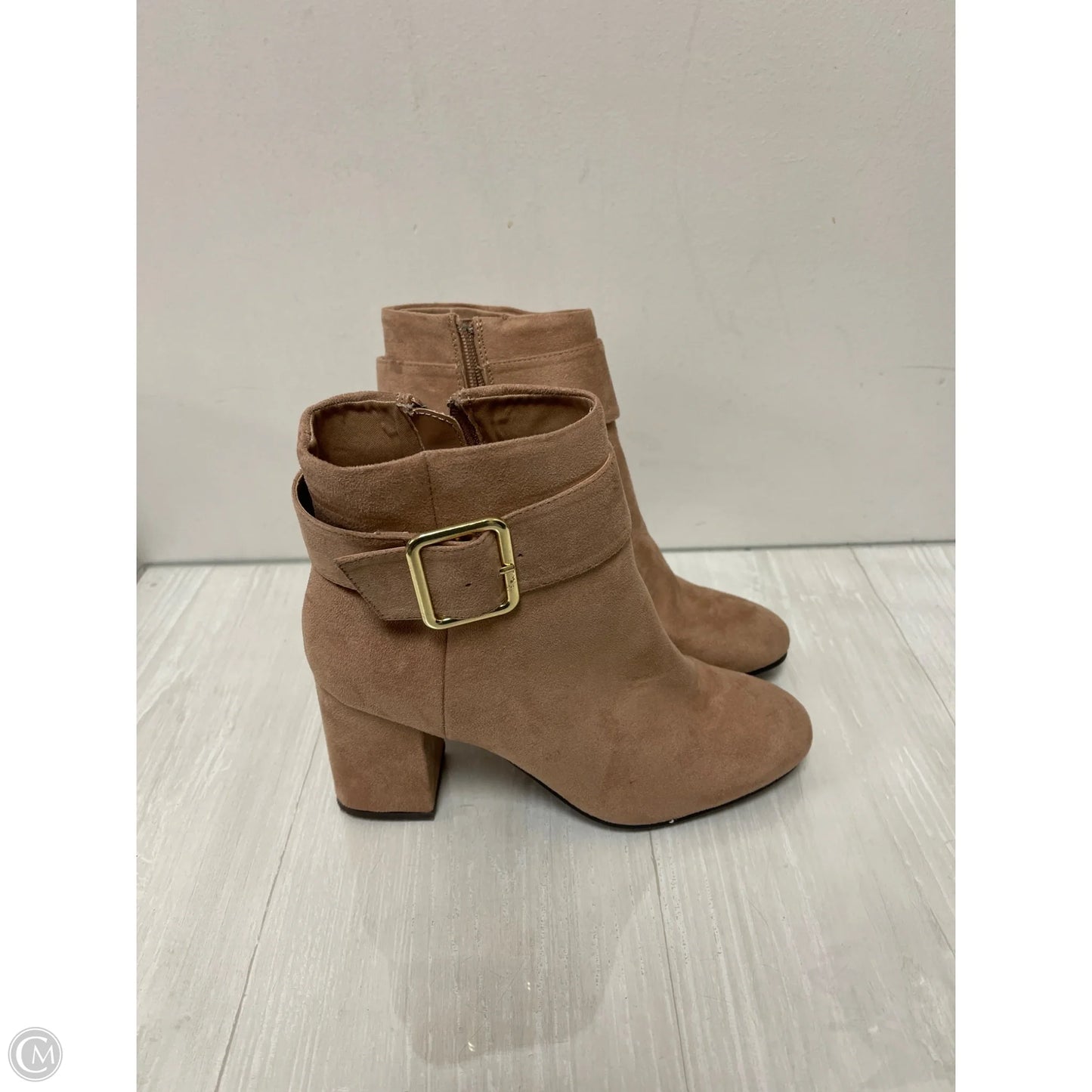 Boots Ankle Heels By Qupid In Tan, Size: 7.5