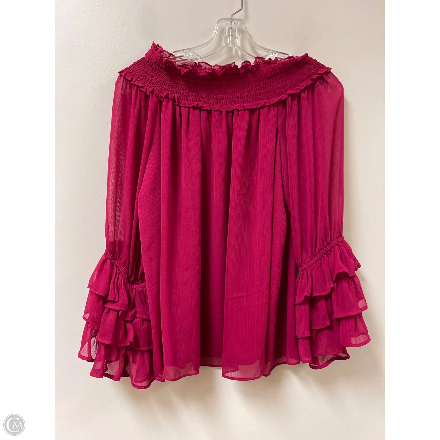 Top Long Sleeve By Cece In Pink, Size: M
