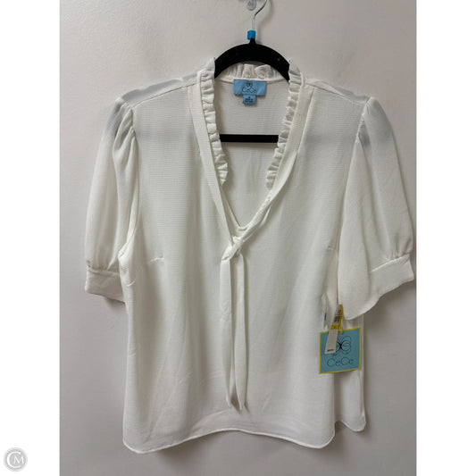 Top Short Sleeve By Cece In White, Size: M