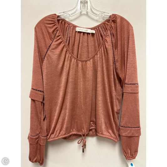 Top Long Sleeve By Bishop + Young In Pink, Size: S