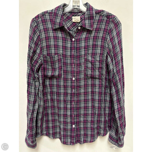 Blouse Long Sleeve By Andrea In Purple, Size: S