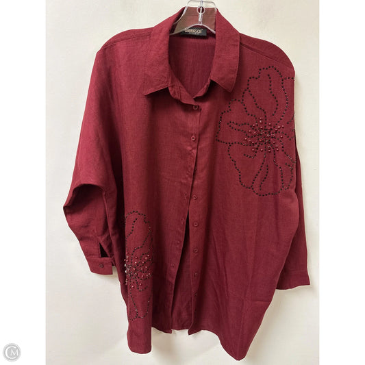 Blouse Long Sleeve By Clothes Mentor In Red, Size: Xl
