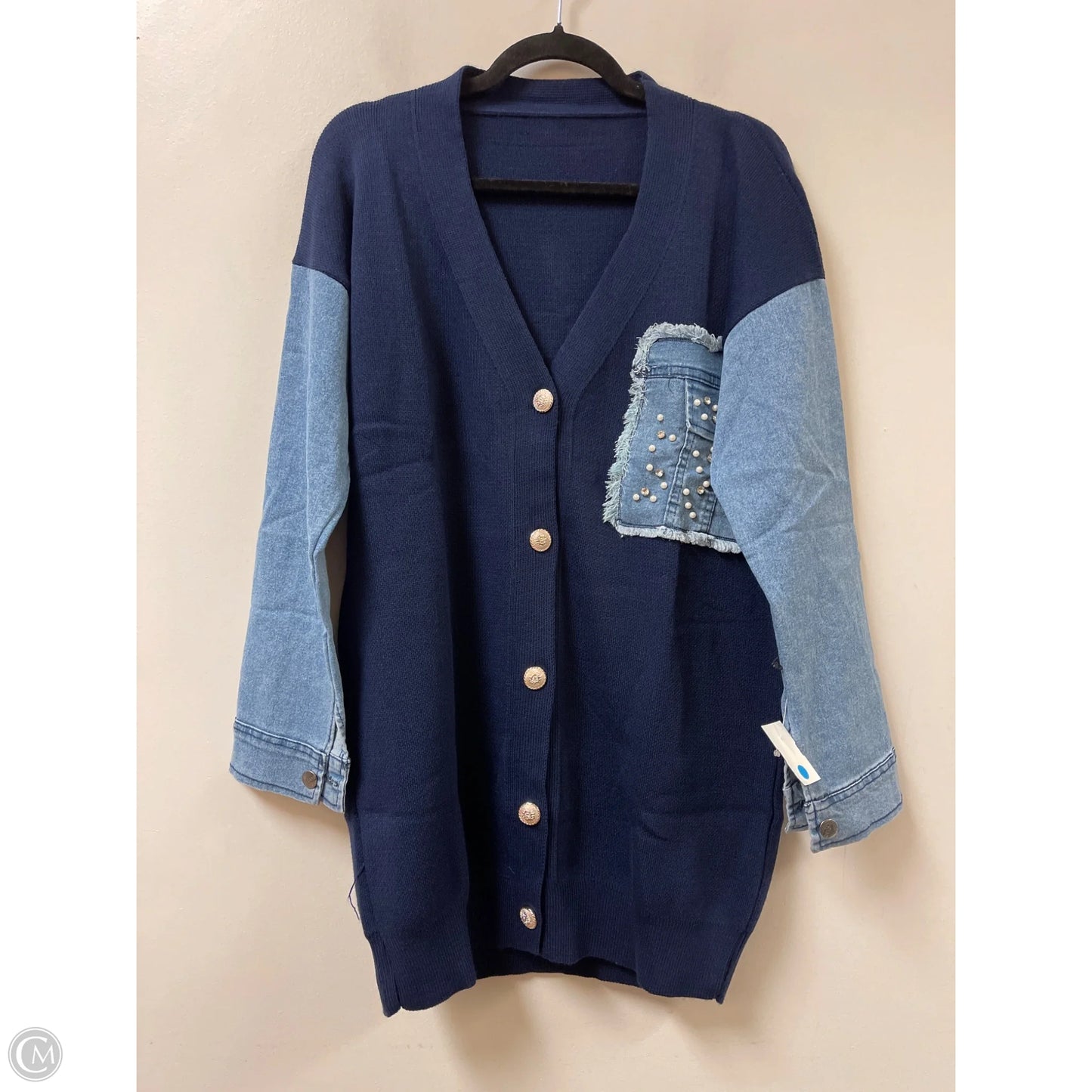 Sweater Cardigan By Clothes Mentor In Navy, Size: Xl