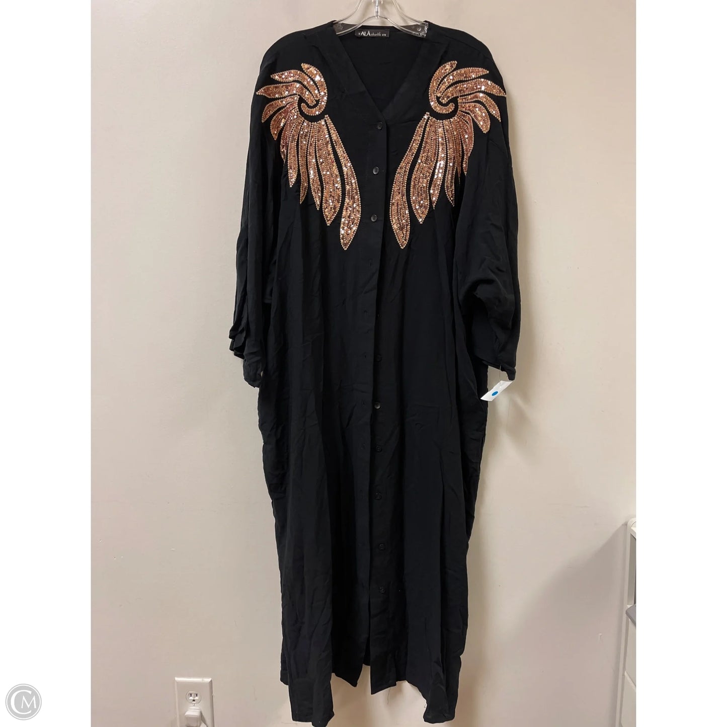 Kimono By Clothes Mentor In Black, Size: Xl