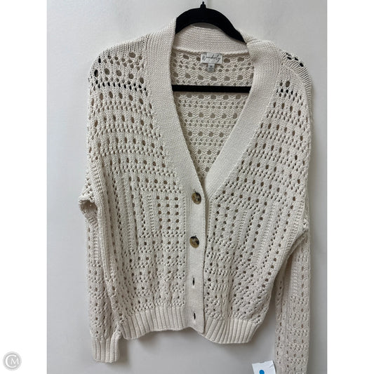 Sweater Cardigan By Wonderly In Cream, Size: M