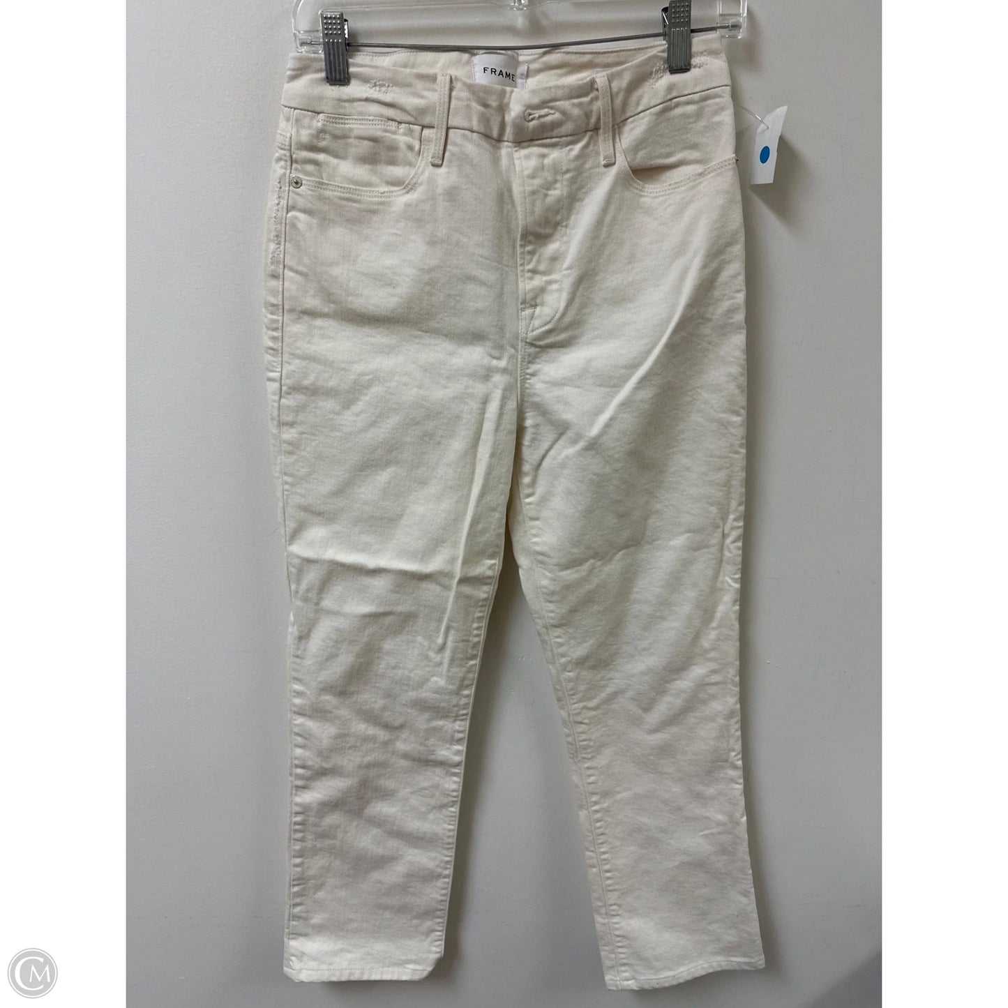 Jeans Straight By Frame In Cream, Size: 6