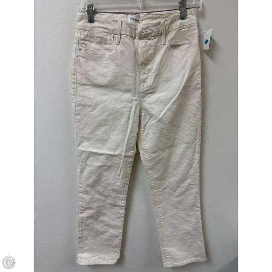 Jeans Straight By Frame In Cream, Size: 6