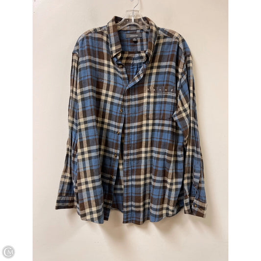 Blouse Long Sleeve By Croft And Barrow In Plaid Pattern, Size: Xl