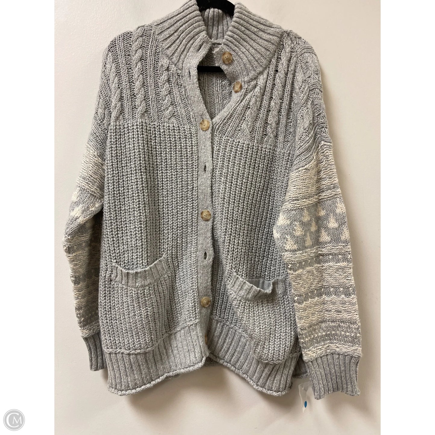 Sweater Cardigan By American Eagle In Grey, Size: M