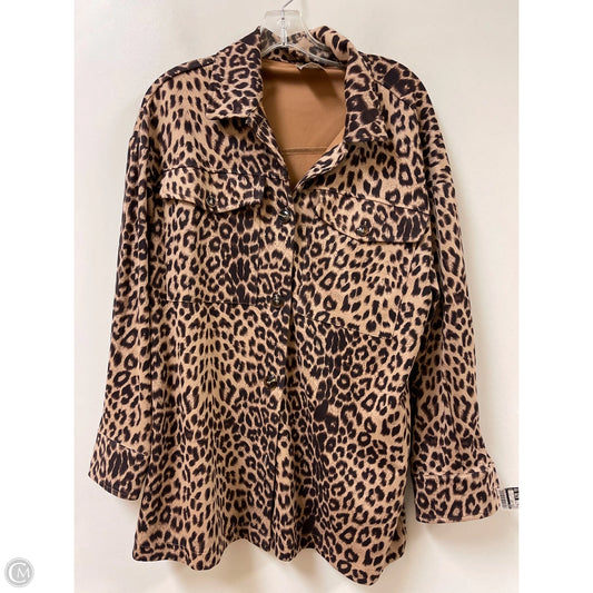 Jacket Shirt By Vocal In Leopard Print, Size: Xl