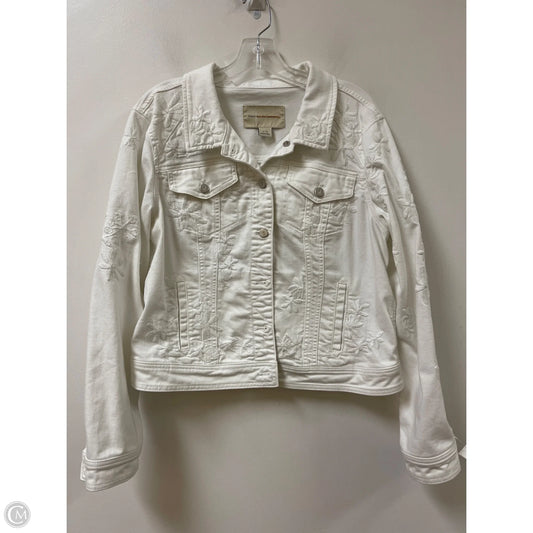 Jacket Denim By Pilcro In White, Size: Xl