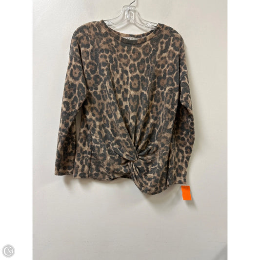 Top Long Sleeve By Gaze In Leopard Print, Size: Xs