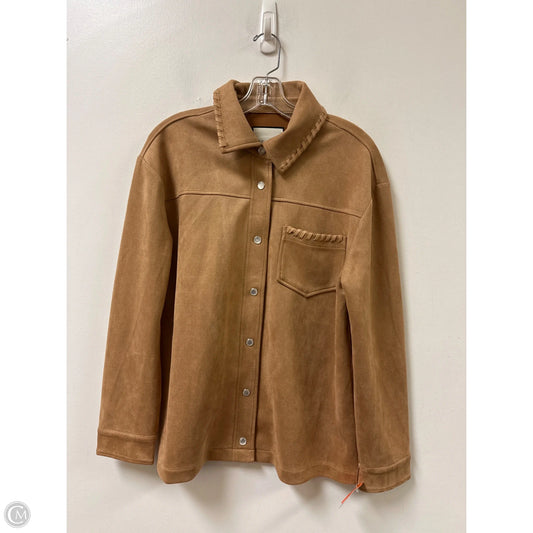 Jacket Shirt By Bagatelle In Tan, Size: M