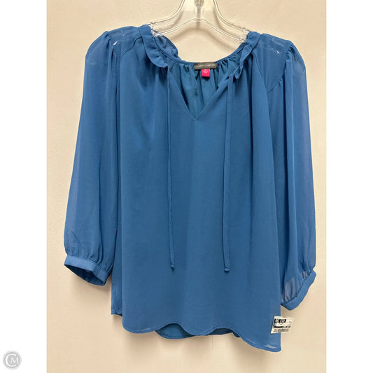 Top Long Sleeve By Vince Camuto In Blue, Size: M