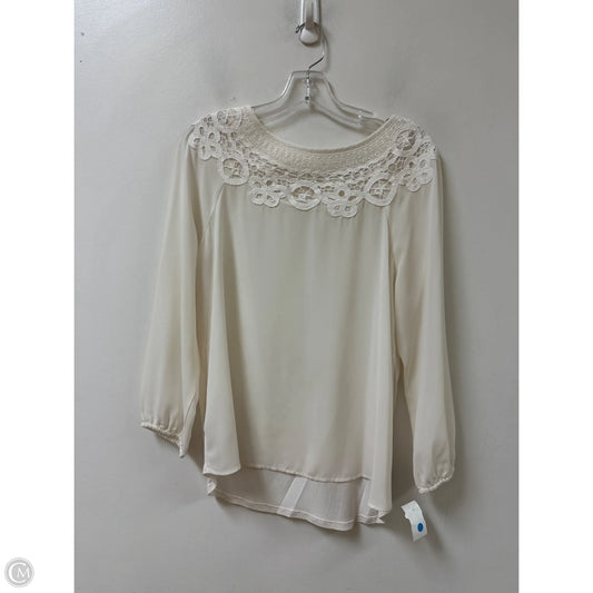 Top Long Sleeve By Loft In Cream, Size: M