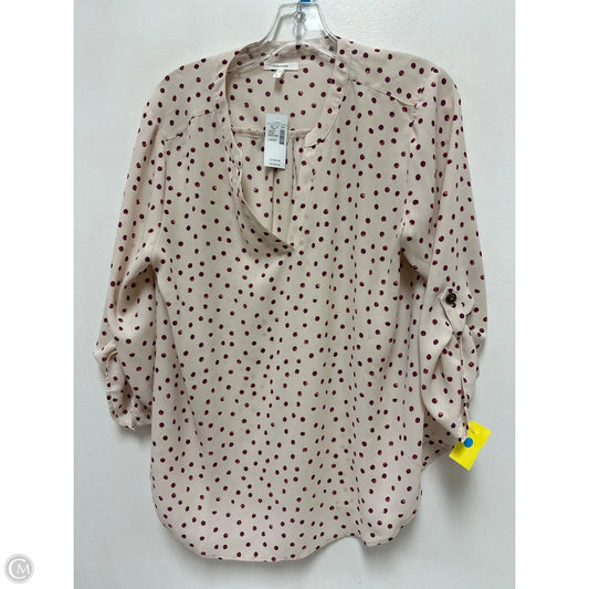 Top Long Sleeve By Maurices In Polkadot Pattern, Size: L