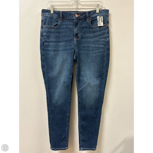 Jeans Skinny By American Eagle In Blue Denim, Size: 12