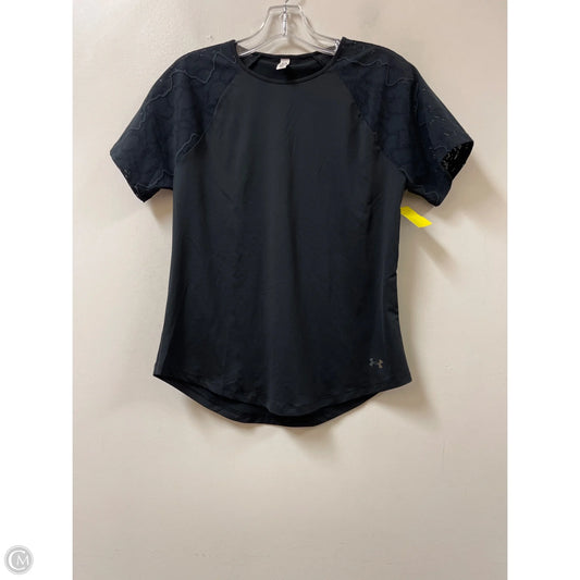 Athletic Top Short Sleeve By Under Armour In Black, Size: M