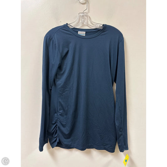 Athletic Top Long Sleeve Crewneck By Columbia In Navy, Size: M