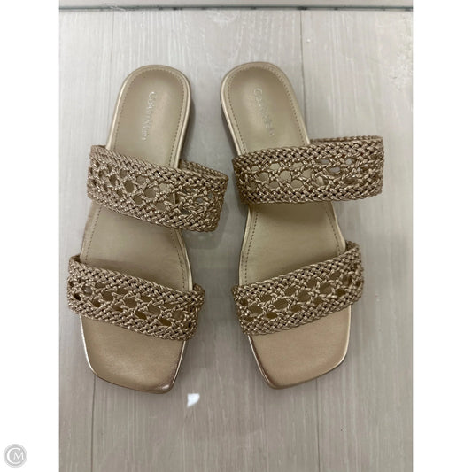 Sandals Flats By Calvin Klein In Gold, Size: 8.5