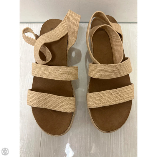 Sandals Heels Platform By Time And Tru In Cream, Size: 11