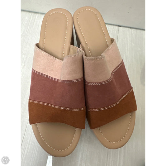 Sandals Heels Wedge By Cato In Pink, Size: 10