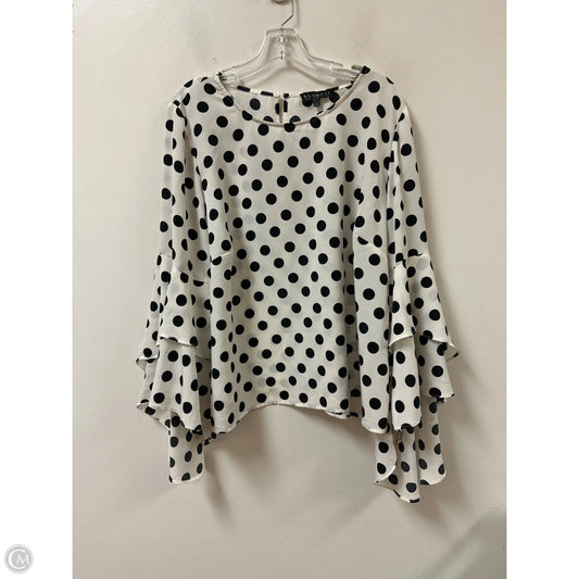 Top Long Sleeve By Eloquii In Polkadot Pattern, Size: 4x