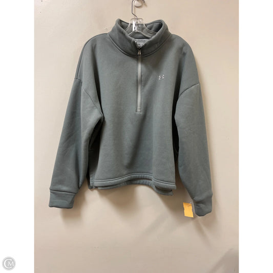 Athletic Top Long Sleeve Collar By Under Armour In Green, Size: L