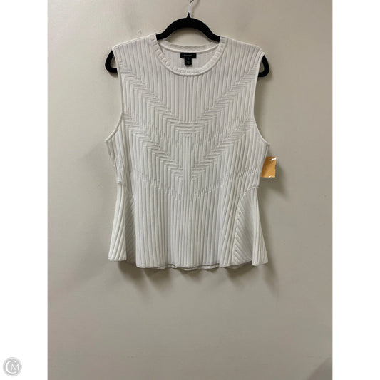 Top Sleeveless By Halogen In White, Size: Xl